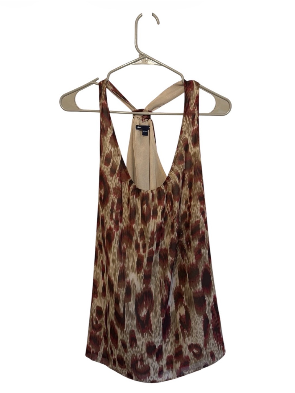 Gap Leopard Print Halter Tank Top in Brown & Beige